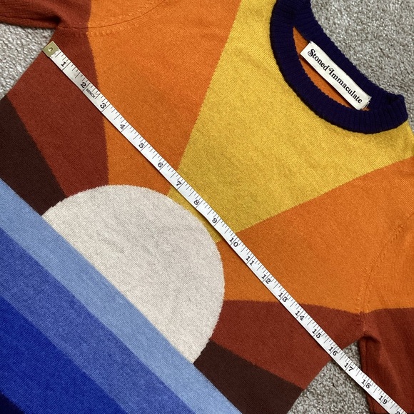 Stoned Immaculate California Dreamin Sweater Multi Sunset Wool Small Intarsia - Picture 9 of 11